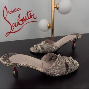 Christian Louboutin kitten heel slip-on mules size 7